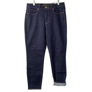 Womens WHBM Slimming Dark Size 10 Large HR Crop Jeans NWT 6601 Stretch